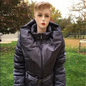 D.E.T.A.I.L.S INTL Quilted Puffy Belted Winter Coat